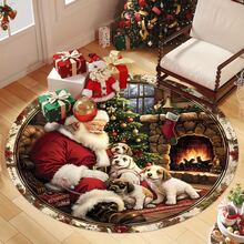 1 buah Karpet Santa Claus Perapian Anjing Lucu untuk Liburan, Karpet Ruang Tamu, Karpet, Karpet Area, Karpet Area Kecil, Alas, Dekorasi Rumah, Karpet Ruang Tamu Besar, Dekorasi Rumah Ruang Tamu, Dekorasi Ruangan, Karpet yang Dapat Dicuci, Karpet Berbulu, Karpet Berbulu, Karpet Musim Gugur/Musim Dingin, Tebal/Mewah - MultiWarna - View 5