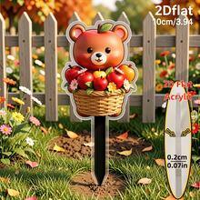 2D Acryl Bodenstecker Muster Kollektion, Pilz Schnecke Regentropfen Blumen Zweig, Birnenblüte Hirsch Perle Blumenkorb, Apfel Bär Apfel Blumenkorb, Schneebär Rote Rose Warmes Licht, Muschel Meerjungfrau Kürbis Blumenlampe - A - Übersicht 8