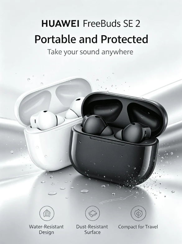 Huawei FreeBuds SE 4 ANC Bluetooth Earbuds 50-Hour Battery Life Multi-Mode Active Noise Cancellation Fast Charging Technology IP54 Water And Dust Resistant Multi-Platform Compatible Devices - View 1