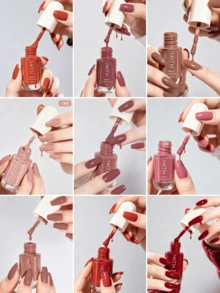 Kutek Kuku Berbasis Air KUDAN 10ml/Botol Kutek Kuku Cepat Kering Dapat Dikupas Kutek Kuku Warna Solid Aneka Warna Seni Kuku DIY Sehari-hari Pilihan Aneka Warna - MultiWarna - View 5