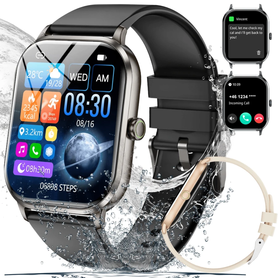 GAWSUG Smartwatch Nirkabel Ultra Tipis Terbaru untuk Wanita dan Pria, Jam Tangan Olahraga dan Kebugaran dengan Pelacak Detak Jantung untuk Android dan iOS - View 1