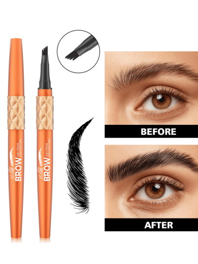 HelloKiss Bolígrafo de Microblading para Cejas Resistente al Agua con 4 Puntas Bolígrafo Líquido para Cejas de Larga Duración a Prueba de Manchas Trazos Similares al Pelo Lápiz de Cejas de Tatuaje Natural Regalo Ideal para Cumpleaños Rellenos de Calcetines para Mujeres Principiantes
