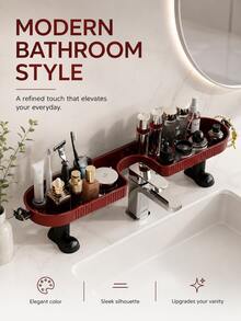 Vertical Faucet Storage Rack No Drilling Bathroom Sink Organizer Shelf Cosmetic Storage Rack Washbasin - View 8