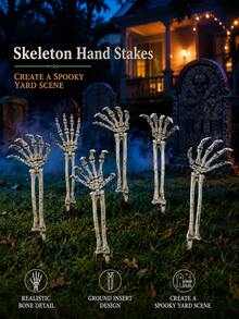 Dekorasi Halloween: Tengkorak Tangan Realistis, Tulang, Hiasan Halaman Halloween, Properti Kostum Halloween, Warna Acak - MultiWarna - View 2