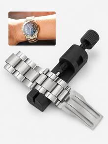 5Pcs Watch Repair Tool Set, Watch Band Adjuster, Steel Band Link Remover, Watch Chain Shortening Tool, Watch Band Size Adjustment Tool, Watch Repair Tool Kit, Spring Bar Remover, Watch Repair DIY Tool, Suitable For Stainless Steel Watch Bands - Black - View 3