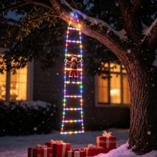 1pc USB Powered Christmas Decorative Ladder Light String, Climbing Ladder Glowing Santa Claus, 8 Color Light Modes, Suitable For Home, Garden, Christmas Tree And Other Scenes, Showcasing Holiday Charm - USB - View 11