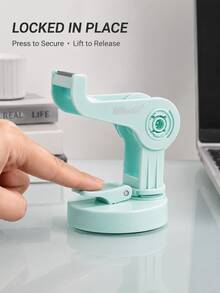 1pc 360° Rotating Suction Tape Dispenser For Desk, One-Hand Tape Cutter With Secure Suction Base, Compact Adhesive Tape Holder For Office, Mail And DIY Crafts - A - View 4