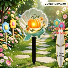 2D Acryl Bodenstecker Muster Kollektion, Pilz Schnecke Regentropfen Blumen Zweig, Birnenblüte Hirsch Perle Blumenkorb, Apfel Bär Apfel Blumenkorb, Schneebär Rote Rose Warmes Licht, Muschel Meerjungfrau Kürbis Blumenlampe - A - Übersicht 10