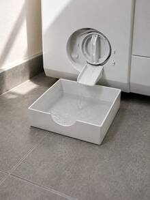 1pc Washing Machine Drip Tray (With Detachable Rotating Drain Outlet), Universal Drainage Design, Ideal Water Collection Tray, Portable Leak-Proof Washing Machine/Dryer Tray, Non-Slip Waterproof Drip Tray (With Raised Edges To Prevent Laundry Room Overflow, Universal Washing Machine/Air Conditioner Water Pipe Drainage Tray And Water Channel Storage Box, Front-Loading Washing Machine Water Pipe/Air Conditioner Drainage Overflow Tray, Leak-Proof Collection Box, Home Decor, Bathroom Storage, Home Essentials, Bathroom Curtain Set) - A - View 4