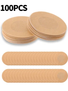 100/50 Pieces Disposable Round Nipple Pads Tape Nipple Patches Non-Woven Nipple Patches Chest Patches, Sports Chest Patches Invisible Chest Patches - Apricot - View 10