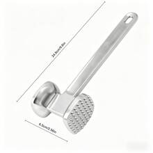 Aluminum Alloy Double‑Sided Meat Tenderizer. Concave‑Convex Dual‑Sided Design For Tenderizing Meat. Labor‑Saving Long Handle With Hanging Hole, Sturdy & Durable, Easy To Clean, Ideal Helper For Kitchen Meat Marinating. - Multiple Specifications - View 8