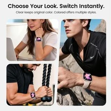 2 Rose Gold + 1 Transparent Watch Case Film, Compatible With Apple Watch 4/5/6/7/8/9/10/11, Full Coverage, Anti-Scratch, Built-In Tempered Glass - 2 Rose Gold + 1 Clear Watch Case Film - View 9