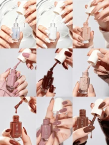 Kutek Kuku Berbasis Air KUDAN 10ml/Botol Kutek Kuku Cepat Kering Dapat Dikupas Kutek Kuku Warna Solid Aneka Warna Seni Kuku DIY Sehari-hari Pilihan Aneka Warna - MultiWarna - View 4