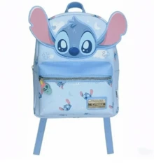 Miniso Cute Lilo & Stitch 3D Ear Mini Backpack, Light Blue Cartoon Print Small Backpack, Casual Daily Travel Shoulder Bag - A - View 8