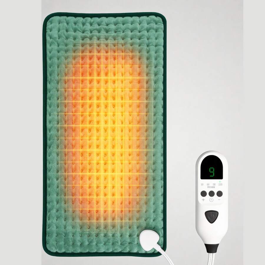 Noches frías solucionadas! Manta eléctrica ecológica inteligente con control de temperatura ajustable. Modo calor alto para máxima calidez, diseño multifuncional para el hogar. Mantente abrigado y súper cómodo en casa este invierno - Verde - Ver 1