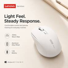 Lenovo N220 商務無線靜音滑鼠 2.4G 即插即用免驅動 人體工學曲面設計 防滑磨砂材質 高精度藍光追蹤 多裝置兼容 適用辦公室、居家、筆記本電腦、桌上型電腦 專用靜音滑鼠 - 查看 10