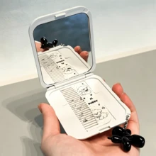 Cute Butterfly Makeup Mirror, Portable Folding Touch-Up Mirror, Mini Handheld Mirror Comb Combo - Multicolor - View 9
