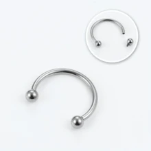 2Pcs G23 Titanium 16G Septum Rings For Women Men Horseshoe Barbell Piercing Jewelry For Nose Tragus Eyebrow Helix Daith - Silver - View 3