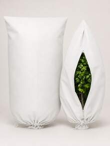 透氣不織布植物防霜蓋，可重複使用冬季植物防霜毯附抽繩，戶外灌木與樹木保暖罩，防風防水寒冷天氣植物包覆袋，適用於花園盆栽植物 - 多色 - 查看 16