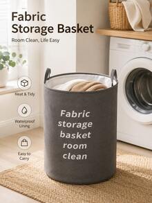 1PC Large-Capacity Foldable Fabric Laundry Basket, Dirty Clothes Storage Hamper, Essential Household Organizer Bin For Garment Sundries, Bedroom Closet Home Storage Solution, Durable Collapsible Container - Multicolor - View 9