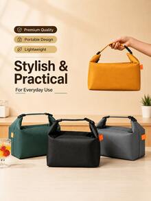Large-Capacity Insulated Lunch Bag, Portable Aluminum Foil Insulation, 2026 New Model, Essential For Outdoor Travel And Camping | Durable Zipper Closure (Non-Food Contact), Storage Box - Multicolor - View 1