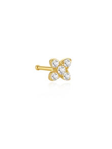 1pc 925 Sterling Silver Sparkling Zirconia Earrings Studs For Women 18K Gold Plated Small Cartilage Piercing Earring Hypoallergenic For Birthday Jewelry - Gold - View 20