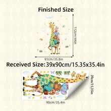 1/2pcs Cartoon Giraffe Animal Wall Stickers, Removable Peel And Stick Vinyl Wall Decals For Classroom Children's Room, DIY Waterproof Home Decor Mural Art - Giraffe Wall Decal - View 8