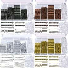 300pcs Hair Accessories Set: Includes Brown Hair Clips (U-Shaped And Straight Metal Hairpins) And Transparent Elastic Hair Ties, With Storage Box, Professional Tools For Creating Updo Hairstyles. - 300 Pcs - View 1