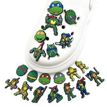 Panini Cartoon Warrior Turtle Clog Charms, Soft Rubber Removable Shoe Decor Pins, Multiple Character Designs, Hole‑Shoe DIY Decoration Accessories - Multicolor - View 2