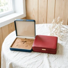 Luxury PU Leather Jewelry Box With Velvet Lining, Ring, Necklace, Earring Storage And Protection Set, Suitable For Daily Use Or Gifting - Same Style, Multiple Colors - View 4