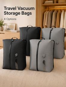Business Trip Travel Clothing Vacuum Compression Storage Bags, Space-Saving Suitcase Organizer, Reusable Zipper Vacuum Storage Bags, Perfect For Use With Suitcases And Backpacks - Multicolor - View 3