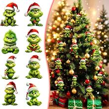 The Grinch 5pcs Christmas Decoration Hanging Ornaments, Fun Christmas Tree Home Decor, Grin-Ch 2D (Random Style) - Multicolor - View 3