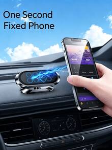 Strong Magnetic Adsorption 360° Rotating Car Phone Holder, Metal Magnetic Phone Navigation Mount, Suitable For All Smartphones And Tablets - A - View 2