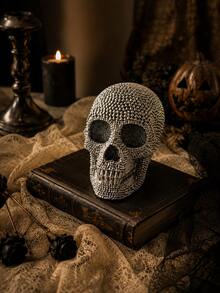 1 Skull Resin Statue Head Sculpture Skull Collectible Statue Halloween Decoration - Multicolor - View 5