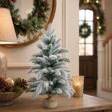 23.62 Inch Artificial Pine Tree, Desktop Christmas Tree, Suitable For Living Room, Entryway, Fireplace Mantel, Dining Table, Bedroom, Office, Apartment And Farmhouse Style Home Holiday Winter Decoration And Christmas Decor - Multicolor - View 6