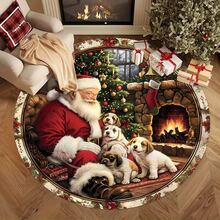 1 buah Karpet Santa Claus Perapian Anjing Lucu untuk Liburan, Karpet Ruang Tamu, Karpet, Karpet Area, Karpet Area Kecil, Alas, Dekorasi Rumah, Karpet Ruang Tamu Besar, Dekorasi Rumah Ruang Tamu, Dekorasi Ruangan, Karpet yang Dapat Dicuci, Karpet Berbulu, Karpet Berbulu, Karpet Musim Gugur/Musim Dingin, Tebal/Mewah - MultiWarna - View 4