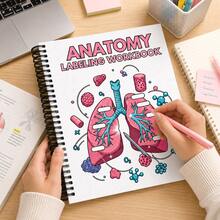 Human Anatomy Labeling Practice Spiral Notebook, Colorful Respiratory System Lung Hand-Drawn Illustration Cover, Human Organ Fill-In Practice Manual, Can Hand-Draw And Label Human Anatomy Structures, Suitable For Medical Students And Biology Learners To Consolidate Human Body Knowledge, Black Spiral Binding For Easy Flat Writing, Fun Human Biology Learning Material, Classroom Self-Study Auxiliary Workbook, Medical Introductory Cognitive Tool Book, Student Biology Popular Science Learning Notebook, Human Structure Identification Training Picture Book - Style 1 - View 1