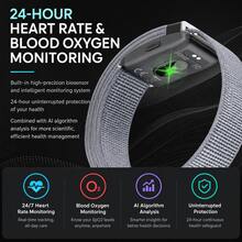 GAWSUG Minimalist Smart Band Hidden LED Time Fitness Tracker Men Women Heart Rate SpO2 Sleep Monitor Vibration Bracelet Gift Android IOS - View 3