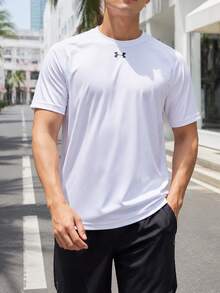 Under Armour Men's Knit Crew Neck T-Shirt, Soft & Breathable, Casual Sports Short Sleeve For Training & Long Distance Running, 1500513-100 - White - View 1