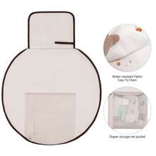 Benxoine 1 Set Baby Diaper Changing Pad With Cute Pattern Diaper Storage Bag, Portable Travel Organizer Bag, Suitable For Newborn Care - Lion - View 4