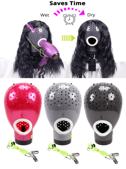 nunify Hair Dryer Wig Stand Mannequin Head With Desktop Base, Can Dry Wigs From , Suitable For Wigs/Wig Caps/Hair Nets/Hats Drying Head Rack, Halloween