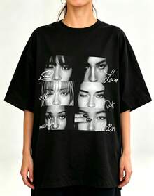 -Graphic T-Shirt With Comfortable And Colorful Cat Eyes, Vintage T-Shirt With Chaos Beautiful Cat Eyes Signature, Merchandise For - Black - View 1