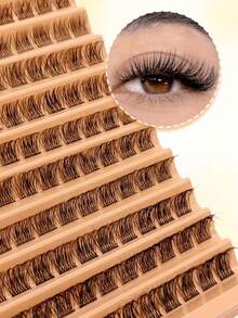 D-Curl Cluster False Eyelashes, Reusable Natural Style DIY Lash Extensions, Soft And Comfortable, Easy To Wear, Suitable For Daily Use - D - View 2