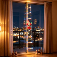 1pc USB Powered Christmas Decorative Ladder Light String, Climbing Ladder Glowing Santa Claus, 8 Color Light Modes, Suitable For Home, Garden, Christmas Tree And Other Scenes, Showcasing Holiday Charm - USB - View 8