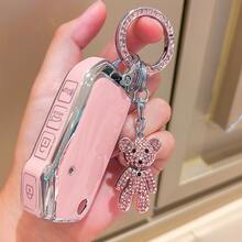 Kia Car Key Fob Cover Key Case, With Puppy Keychain Key Chain, Rhinestone Key Ring, Suitable For Kia Ceed, Cerato, Forte, Sorento, Soul, Sportage, Telluride, K5 Protective Cover - Bear Model - View 4