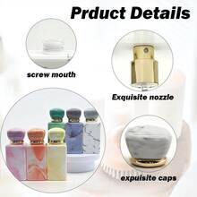 1 Botol Semprot Parfum Isi Ulang Mewah 50ML | Botol Parfum Kosong Anti Bocor Ukuran Perjalanan Ukuran Persegi Kaca Motif Marmer Premium Warna Pink, Cocok untuk Minyak Esensial, Isi Ulang Parfum, Olahraga, Hadiah Pesta Ulang Tahun, Dekorasi Meja Rias - MultiWarna - View 2
