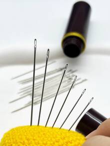 30pcs Side-Hanging Sewing Needles With Storage Tube, Multi-Size Hand Sewing Needles, Easy Threading, Suitable For DIY Sewing, Embroidery, Mending, Home And Travel Portable, Rust-Proof - Faux Sandalwood Acupuncture Needle - View 3