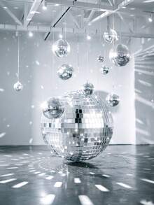 1pc 4*4cm Disco Ball Set. 1.Create Shiny Light Reflections 2.Hang Easily 3.Lift Party Vibe. For Weddings, Parties & Holiday Decor. Sparkling Design, Versatile Ornament, Ideal Festive Gift. - Multiple Styles - View 4
