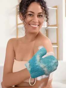 New Honeycomb TPU Exfoliating Bath Gloves, Quick-Drying Body Scrub Sponge For Bathroom Use - Multicolor - View 4