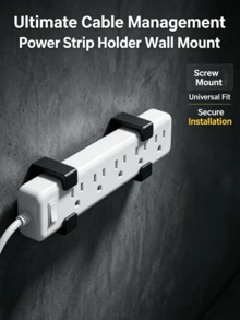 通用電源插座壁掛支架，鑽孔式插座固定夾，電纜管理收納器，適用於桌下與櫃下，適合居家、辦公室、電視背景牆，用於整理充電線與電源線 - 彩色 - 查看 2